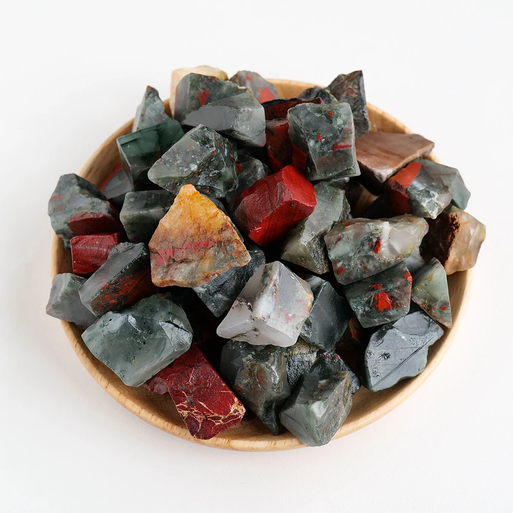 Hot selling wholesale crystal carving African blood raw stone spiritual healing home decoration