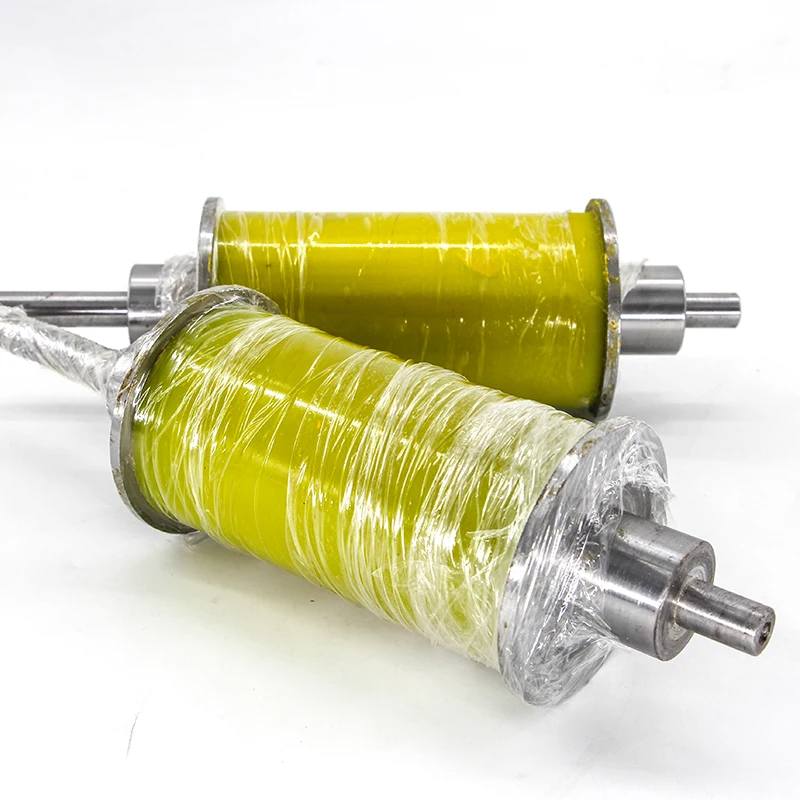 Customized wear resistant damping cushion rubber roller for industrial transportation PU coated rubber roller