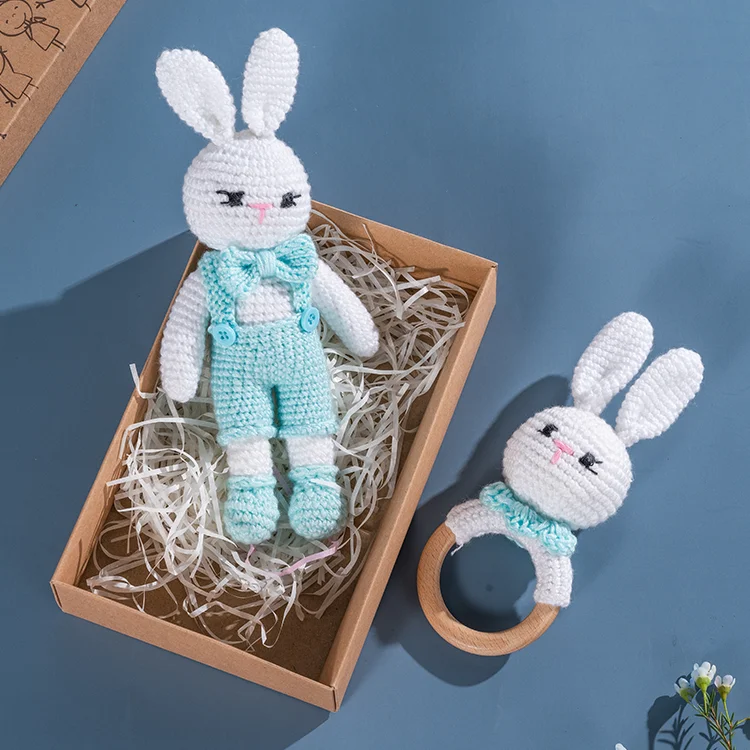 2 in 1 Toys set  Baby Dolls Silicone Cute Soft Babies Doll Fashion Bebe Reborn Dolls Teething toys Baby Wooden Rattle Set