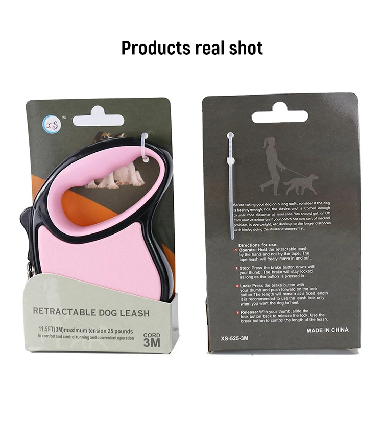 Pet Dog Leash Durable Tangle-free Auto Retractable Custom Logo Waterproof Pet Leashes Nylon Retractable dog leashes