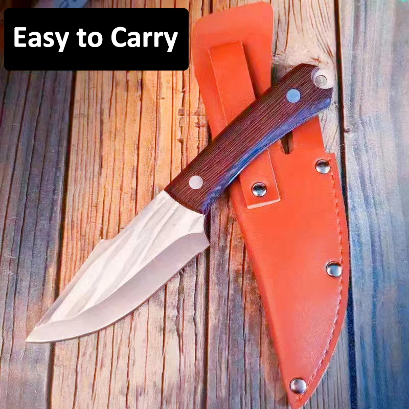 4 Inch cleaver Knife Forged Kitchen Knife Serbian Knife  with Wood Handle