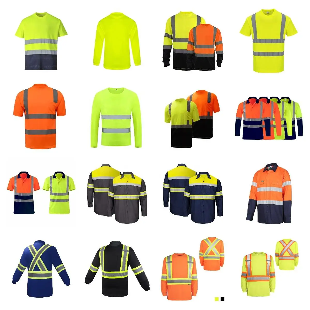 Wholesales Custom Logo Construction Winter Hi Vis Yellow Black Work Hoodie Worker Reflective Fluorescent Safety Reflector Jacket