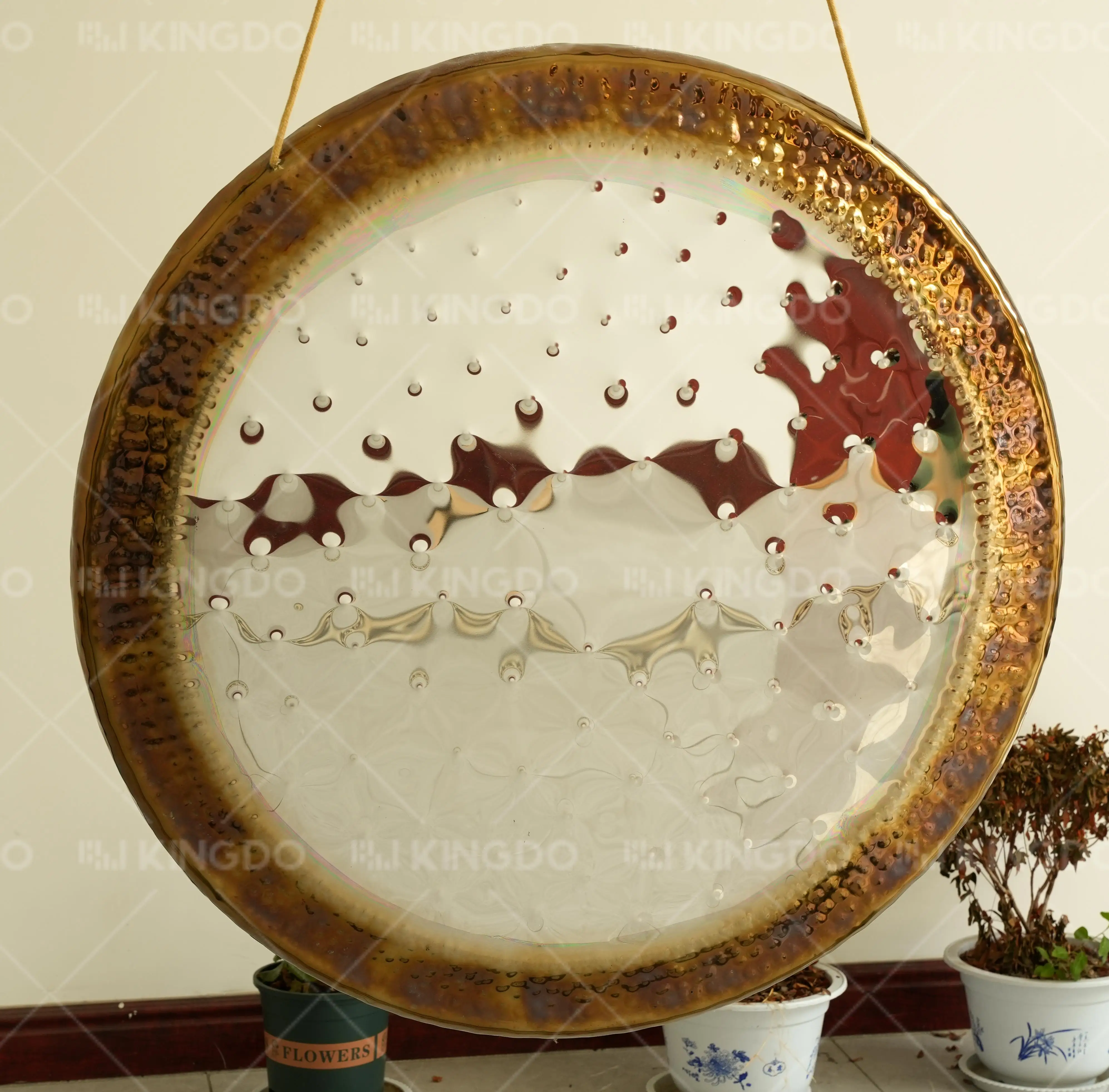 Kingdo High-Quality 40inch Nickel Alloy Gongs - Customizable Sizes & Patterns for Sound Healing, Meditation, and Decoration