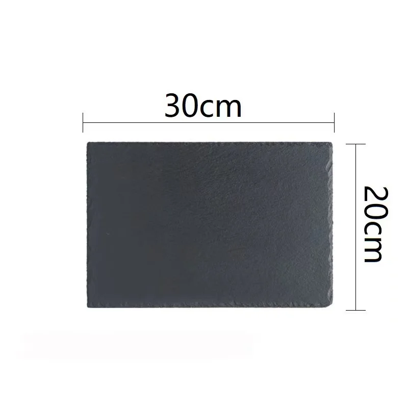 Wholesale Natural Healthy Materials Black Rectangle Slate Plate Steak Sushi Slate Dinner Plate Placemats Set