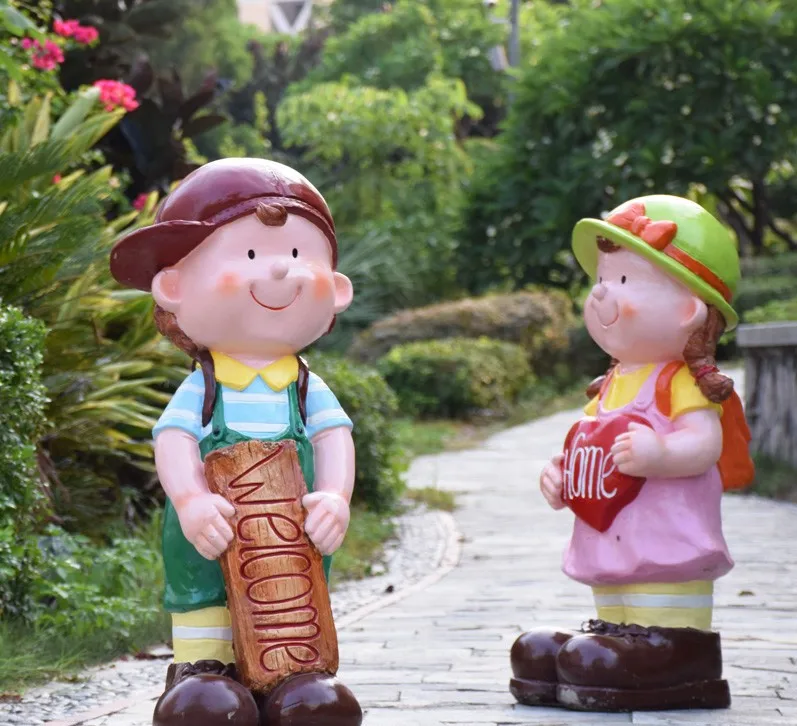 Outdoor Landscape Statues Cycling Doll Flower Pot Fiberglass Garden Planter Ornaments Resin Bike Doll Kindergarten Decoration