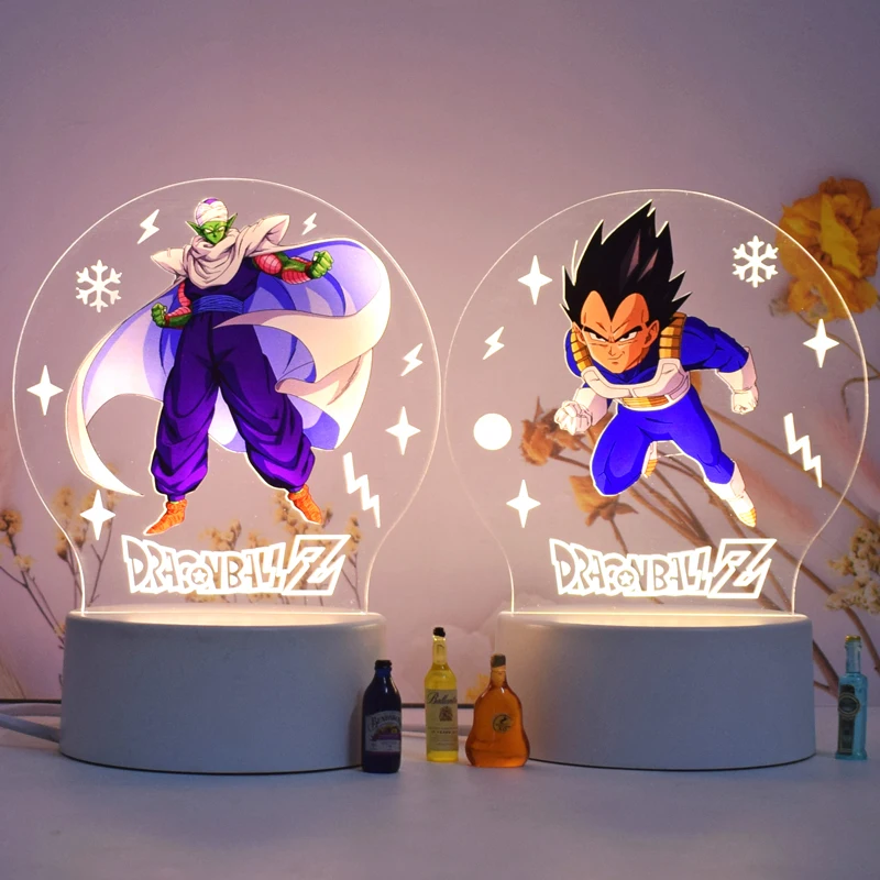 Japanese Anime Figurine Kids Cartoon Figures 3D Acrylic Night Lamp Table Bedroom Lighting for Kids Baby USB Cable