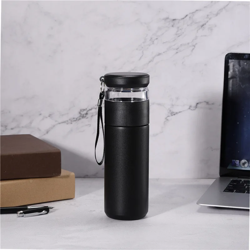 17oz Stainless Steel Travel Coffee Mugs Vacuum Drinkware Cup With Glass Separation Filter
