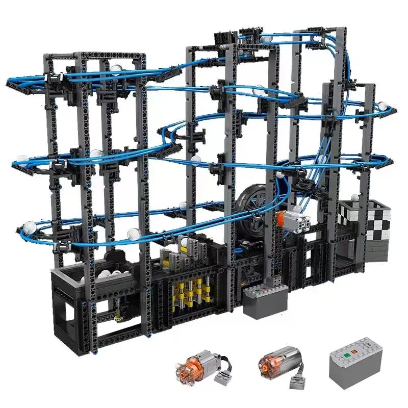 Mould king 26002 High-tech Great Ball Contraption Marble Run MOC With Motor Building Block Model Technics Kids Gifts