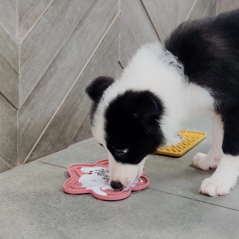 Stylish cute design silicone cat pet feeding mat dog mat for food pet feeding paw shape small dog lick mat with slow feeder