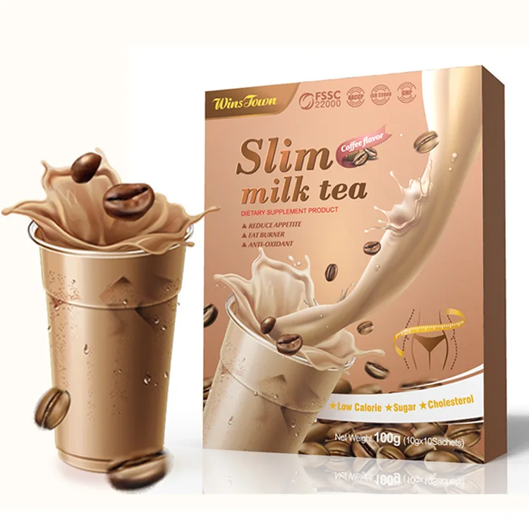 Slim milk tea healthy natural organic herbal solid drink detox herbal immunity Collagen fat burner green tea diet coffee powder