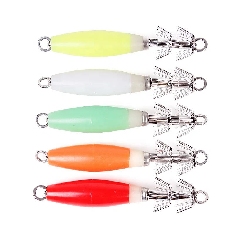 Customization Wholesale Quality Squid Fishing Hooks 15g 10cm Luminous octopus Squid Jig Lures bait
