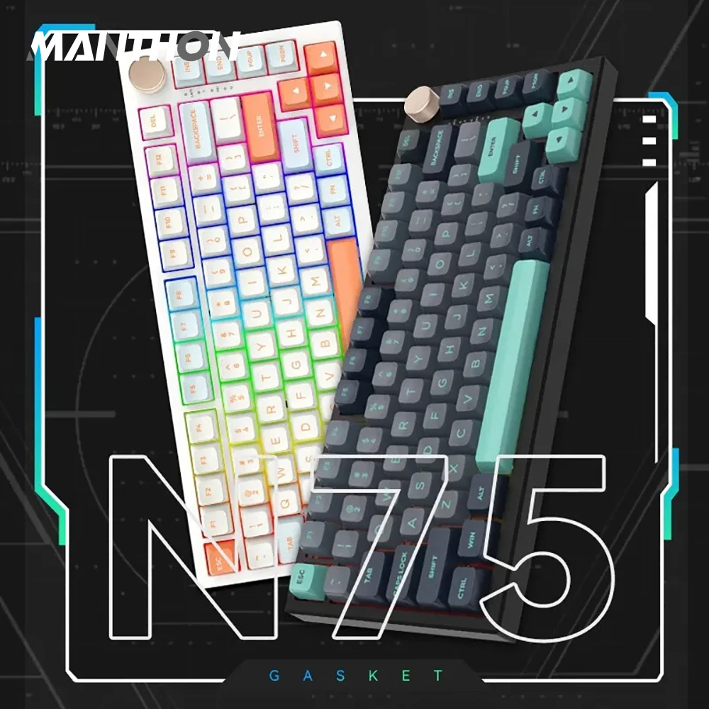 VGN N75 Pro Keyboard 82 Keys Tri-mode Bluetooth Wireless 2.4g Wired Hotswap Gaming Mechanical Keyboard
