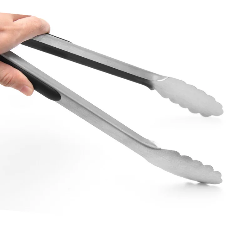 Factory Direct Promotion 12 Inch Food Grade BBQ Accessories Stainless Steel  Long Handle Barbecue Food Tong