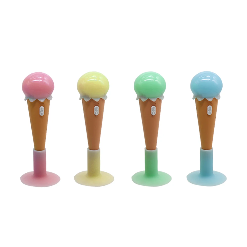 
New design cute plastic LED light ballpoint pens novelty Ice Cream ball pen 
