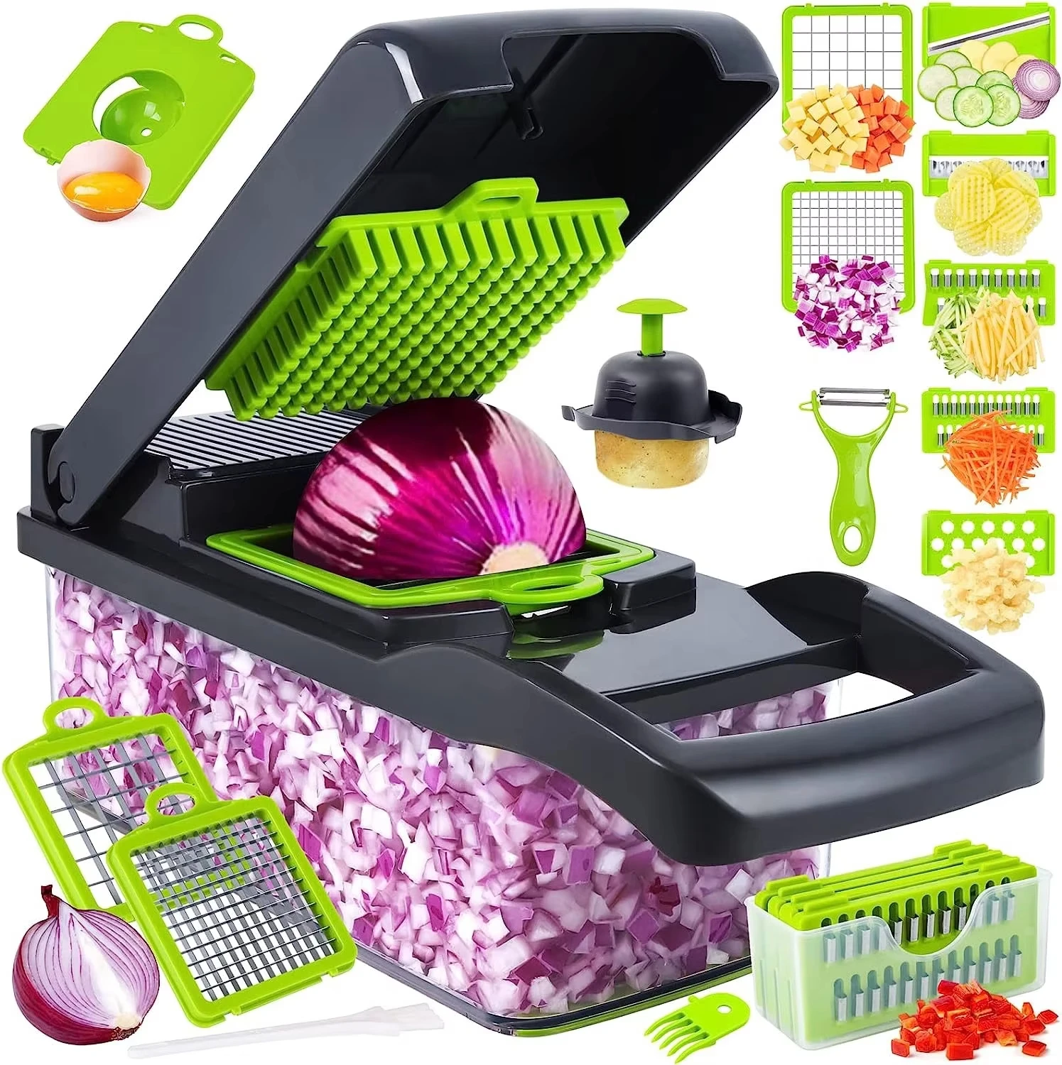 Top Seller Kitchen Vegetable Cutter and Chopper Multi 16 In 1 Manual Fruit Vegetable Cutter Vegetable Chopper