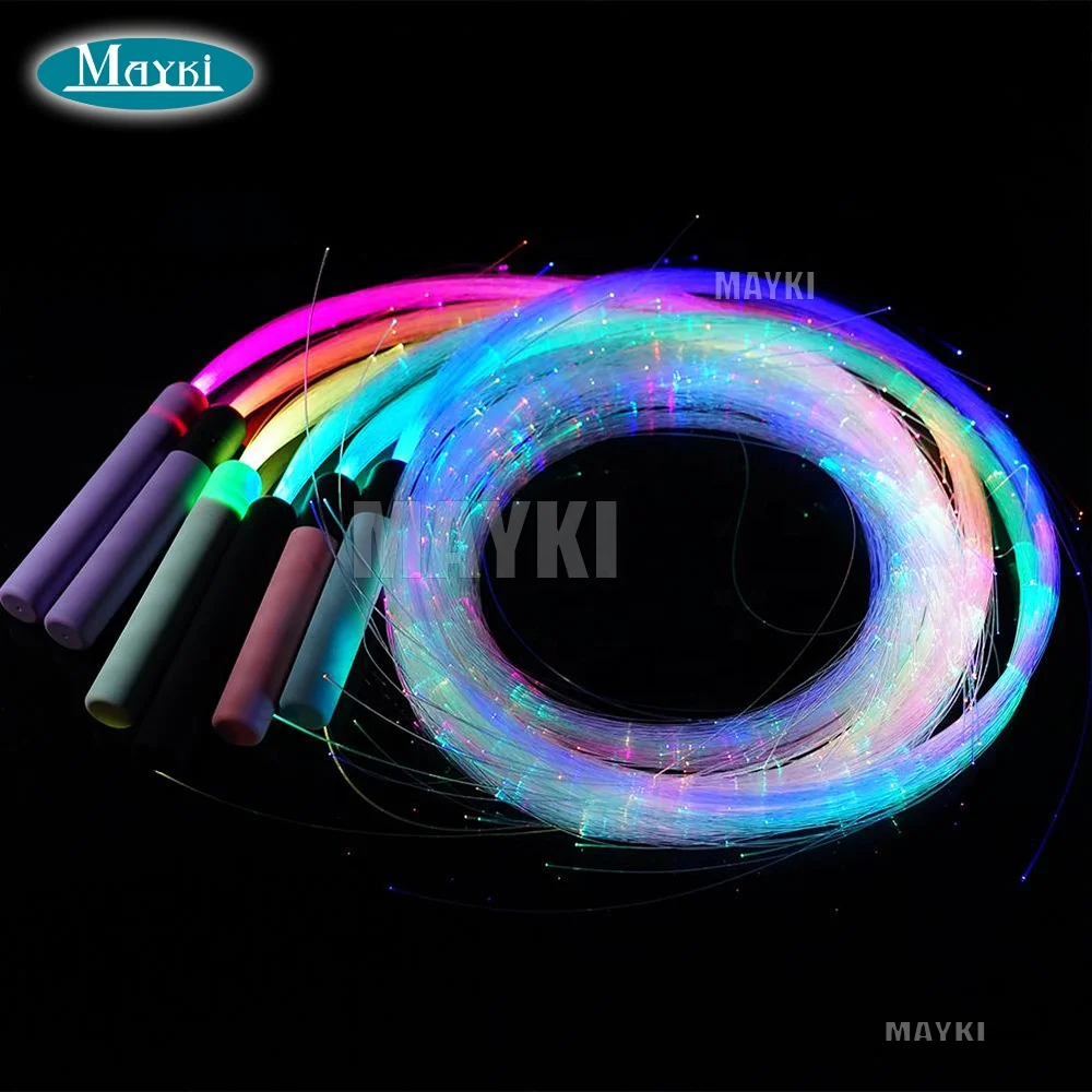 360 swivel fiber optic led light space whip fire wand pixel rave fiber  optic whips for festival gift dance