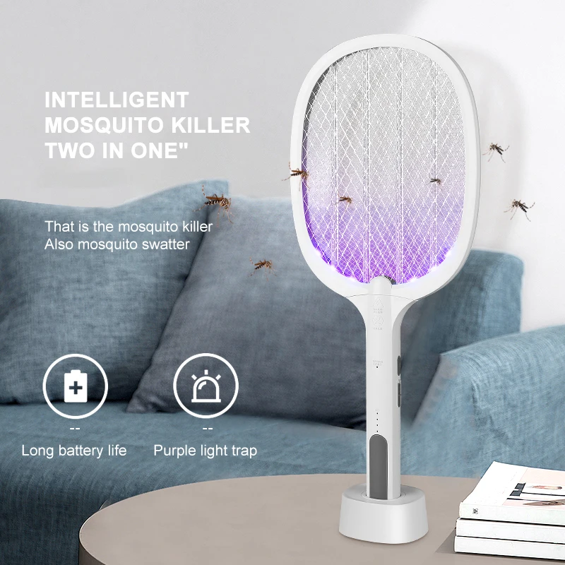 Self Recharging USB Bug Zapper Electric Mosquito Swatter 2 in 1 Mosquito Killer Lamp 2021 Newest Arrival
