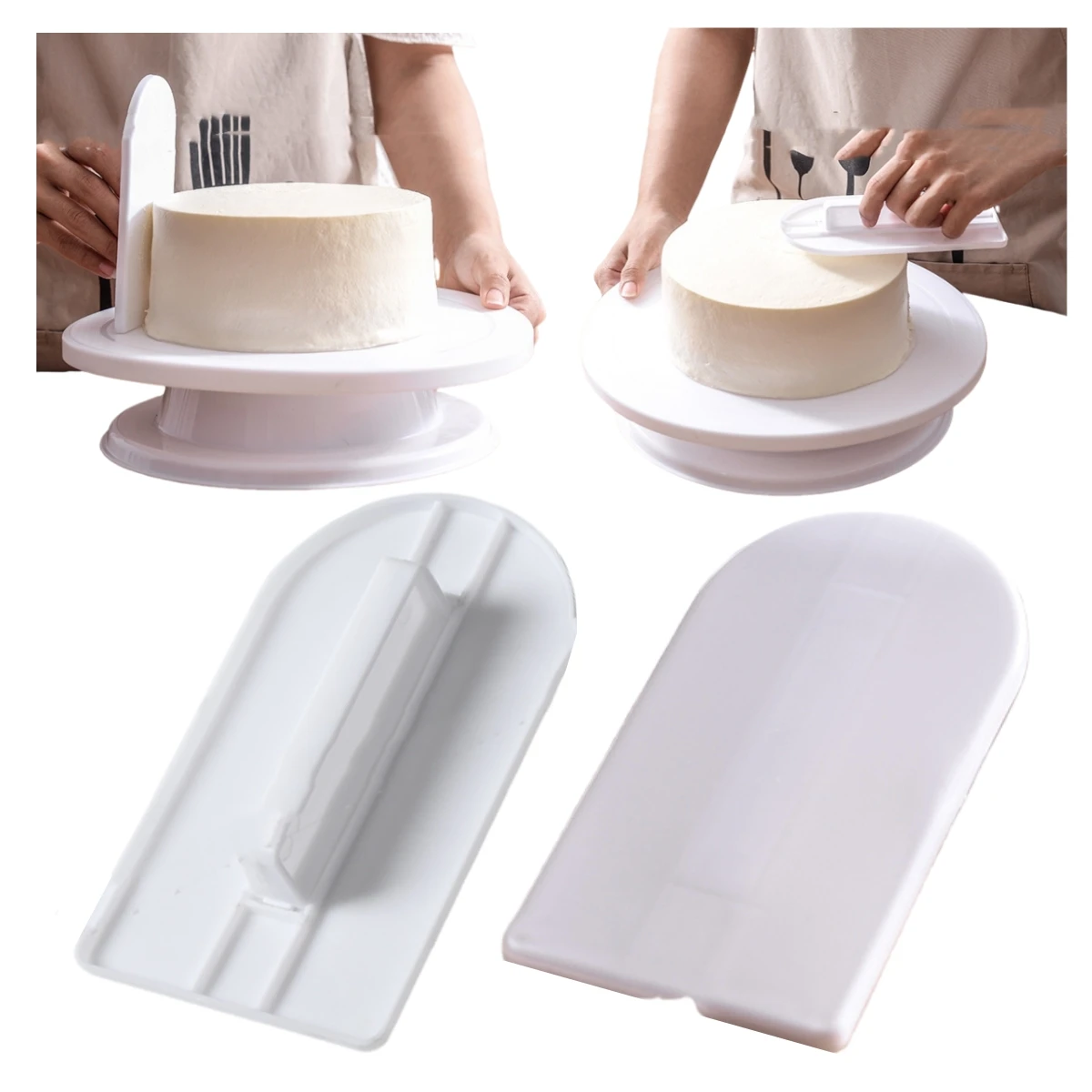 Plastic Cake Smoother Polisher Tools Cake Decorating Smoother Fondant Sugarcraft Cake Spatulas DIY Baking Tools