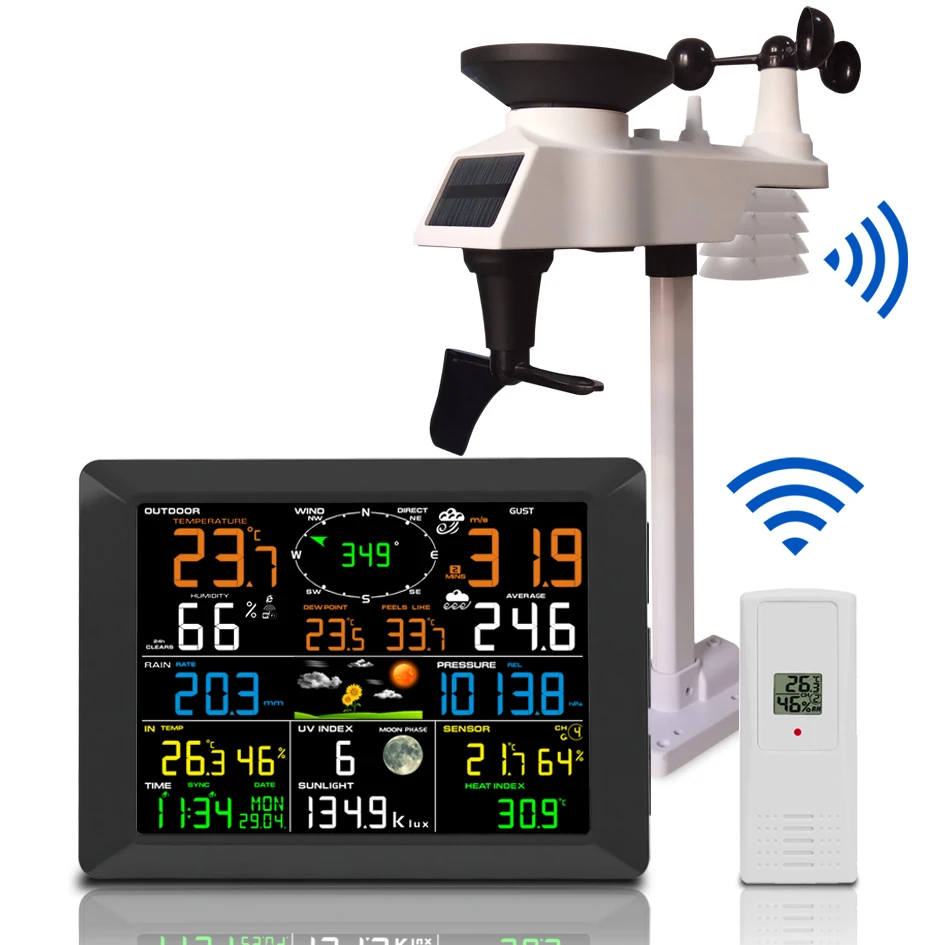 Factory Direct sale Professional WIFI Wireless Weather Station with Rain and Wind gauge
