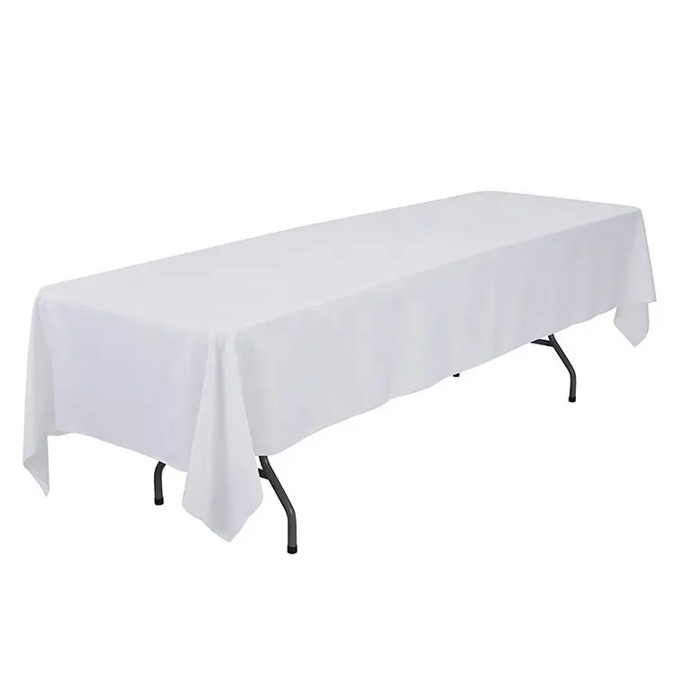 Durable oilproof washable elegant rectangle dinner white table cloth