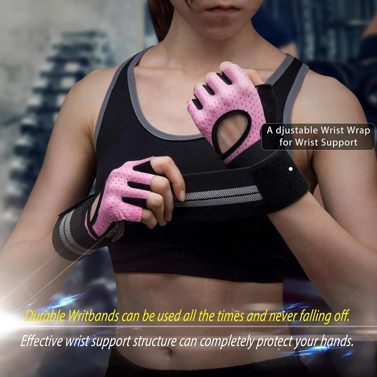 Fitness Workout Gloves Full Palm Protection Weight lifting Gloves with wrist straps Sports exercise gym Gloves  for men women