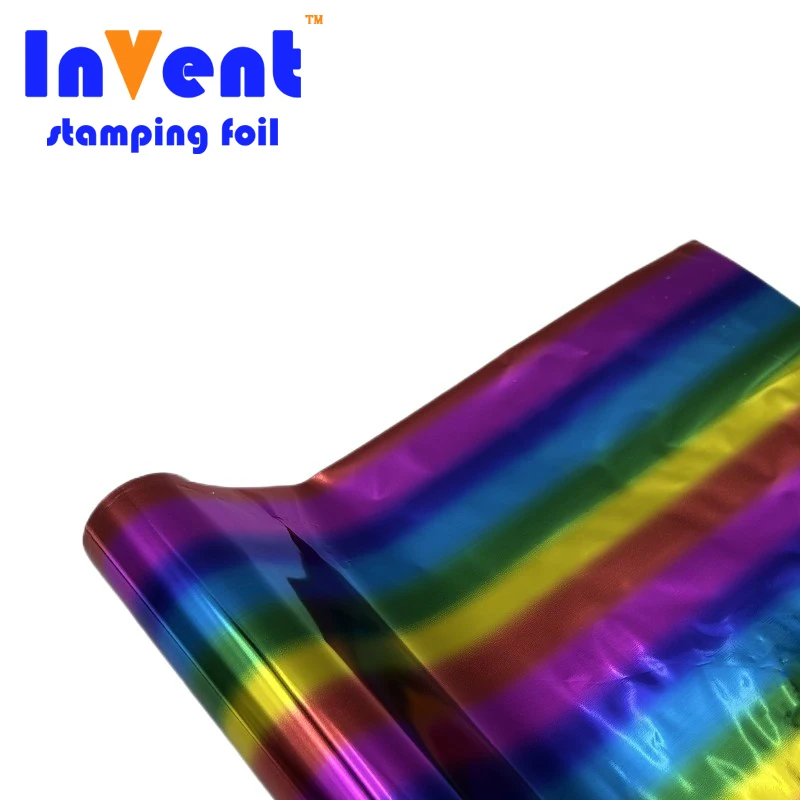 Rainbow gold Laser Toner Reactive holographic Foil Printer Transfer Hot Stamping Foil rolls for cards paper