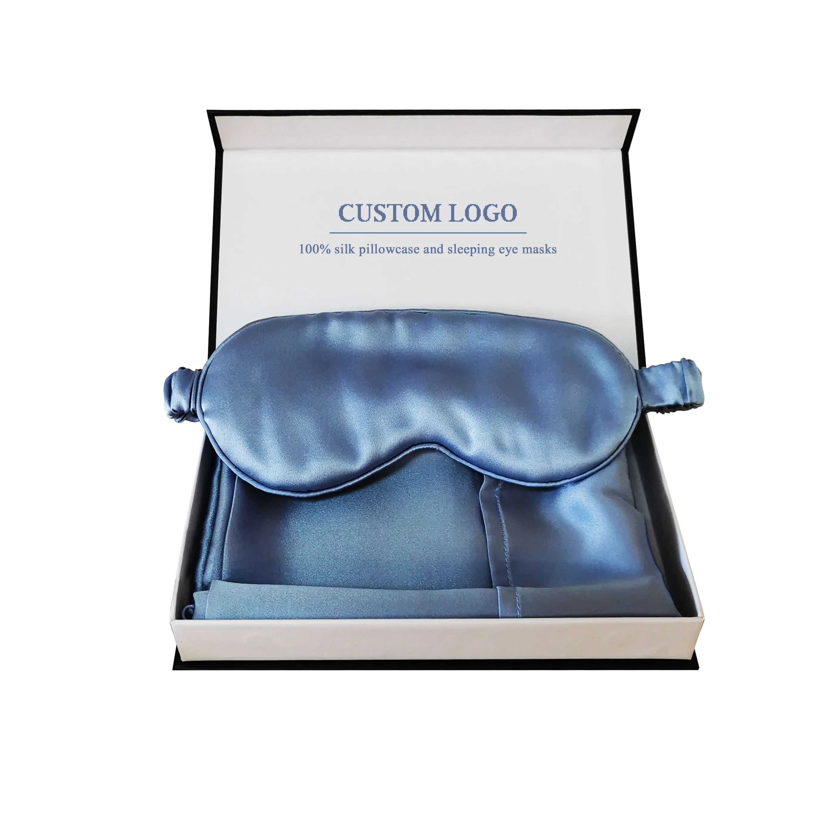 Custom embroidery logo 22 Momme 100% Mulberry Silk Pillowcase with box OEKO tex wholesale Pure Natural silk pillow case