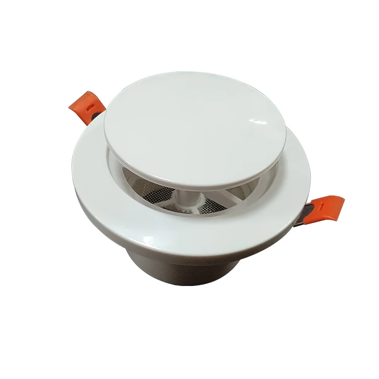 Hvac System Plastic White Air Diffuser Adjustable Air Flow Ventilation Round Disc Air Valve With Filter