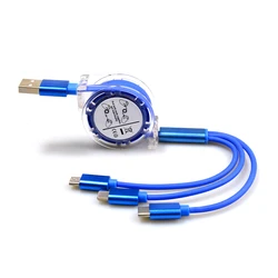 multifunction Fast Charge cable short micro charger data mobile phone retractable 3 in 1 usb cable
