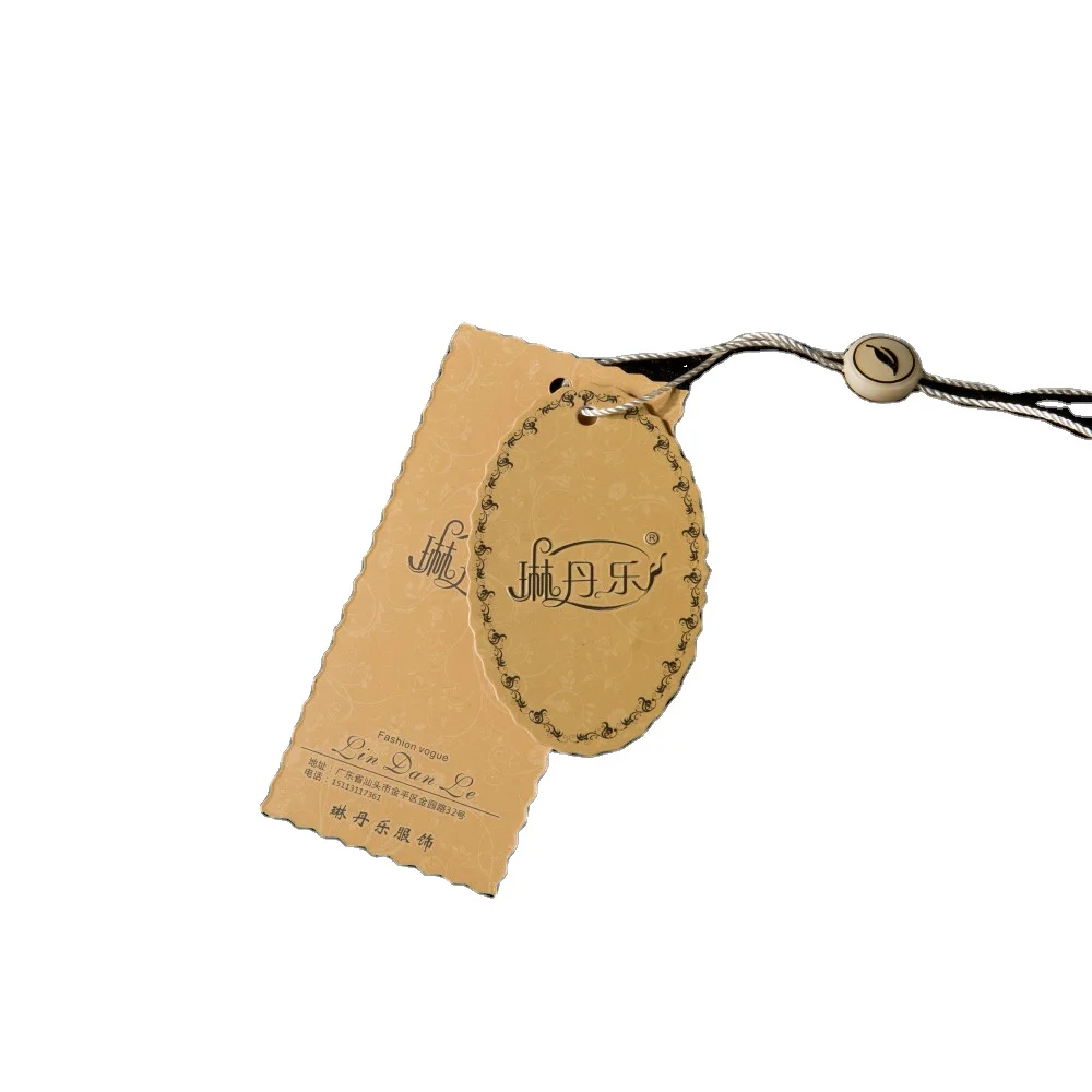 Factory price luxury fashional recycled clothing hang tag with string