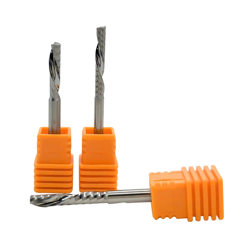 high quality tool 3mm 1 flute end mill  grinding machine down cut milling cutter sprial router bits