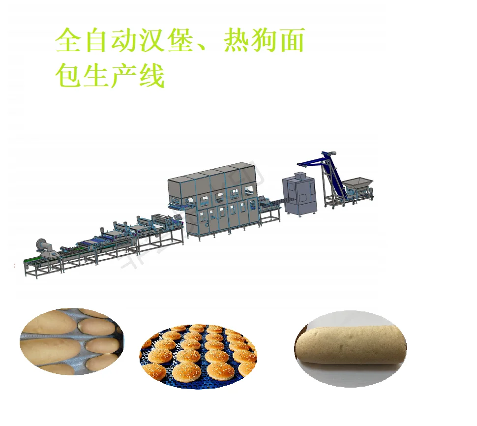 2022 Commercial Bread Stuffed Pizza Rolls Maker Brioche Burger Buns Making Machine Production Line for Sale