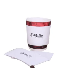 white paper sleeve with logo printing for hot coffee cup