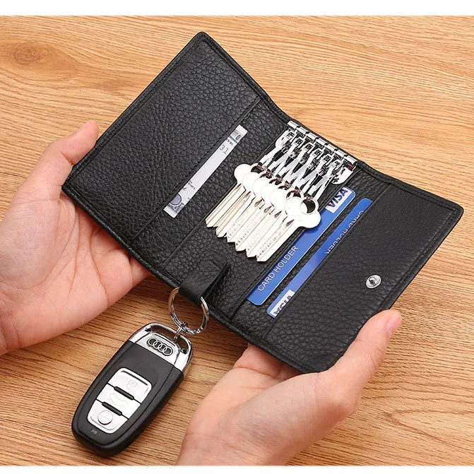 High Quality Car Key Holder Bag Key Leather Wallet For Men and Women Waist Hanging Key Bag