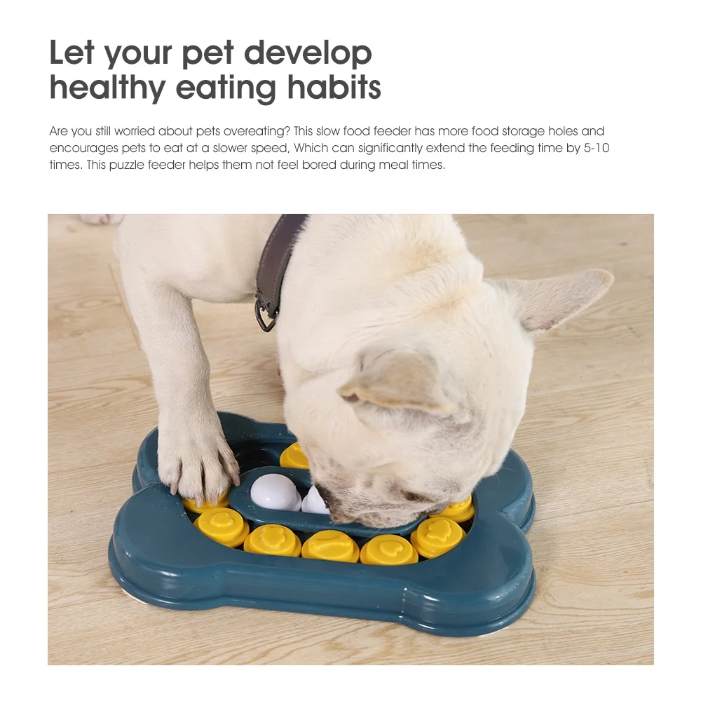 Interactive Cat Dog Junior IQ Training Educational Toy Slow Feeder Treat Food Pet Puzzle Bowl