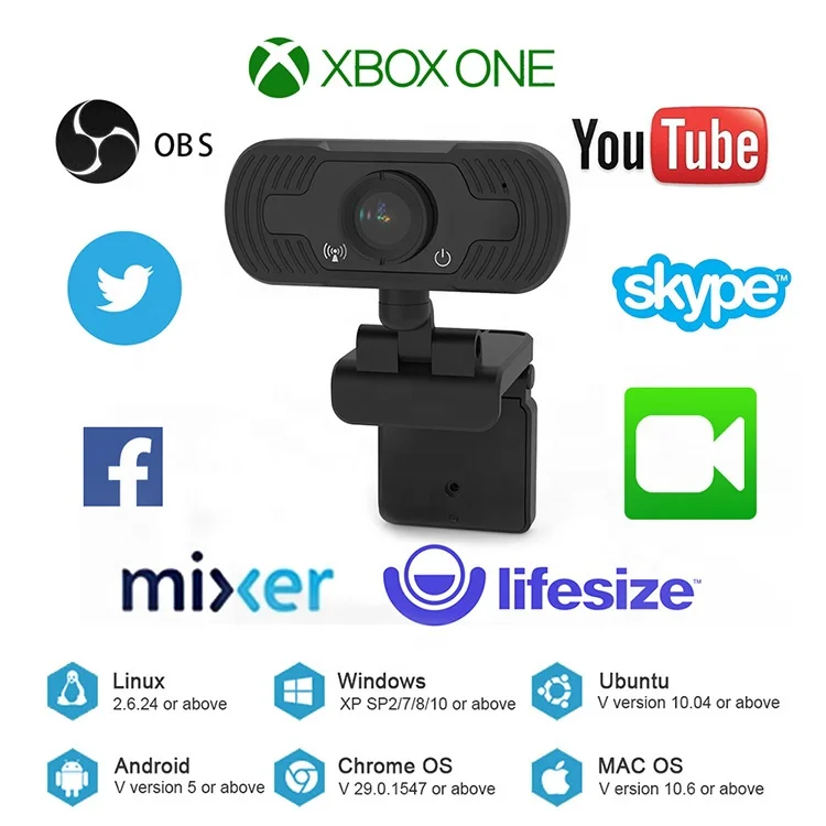  Веб-камера 5MP веб-камера 360 градусов с микрофоном Clip-on-веб-камера для Skype компьютер ноутбук
