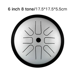Hluru Percussion Musical Instruments for Sale Pocket Drums Kit 8 notes 6 Inch Handpan Tank Drum Steel Tongue Drum TP8