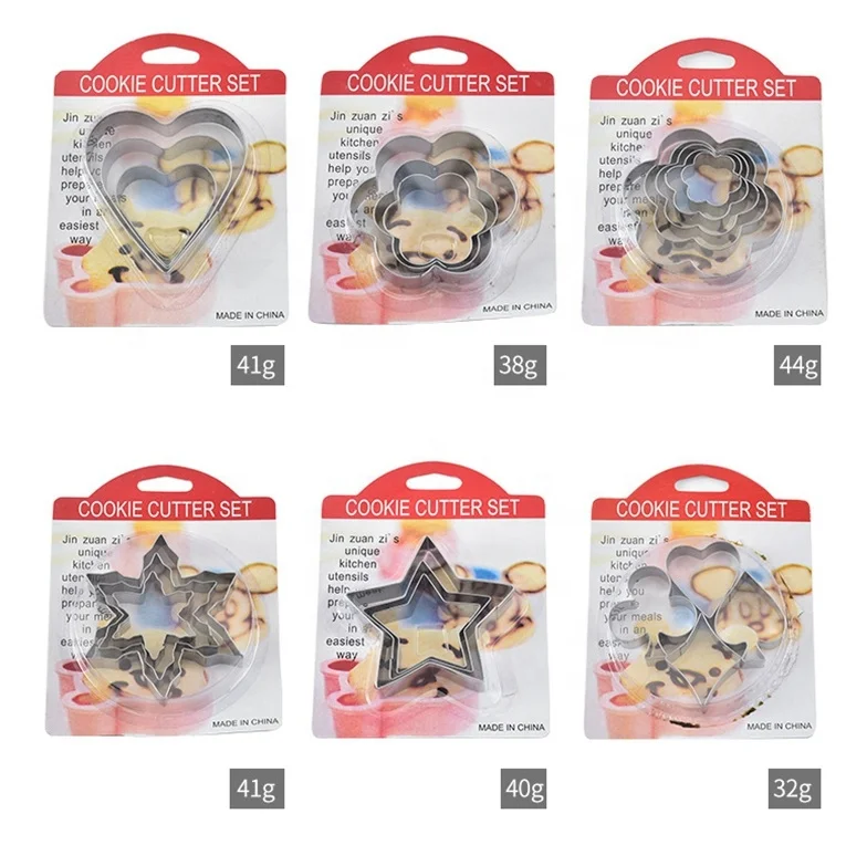 High Quality Reasonable Custom Stainless Steel Halloween Heart Shape Christmas 3D Mold Square Cookie Cutter Set of 3