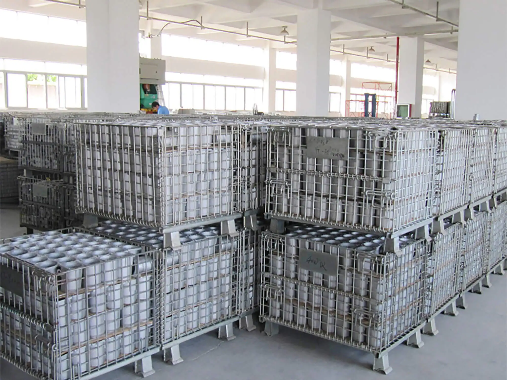 Mracking High Quality Steel Collapsible Mesh Wire Container With Wheels