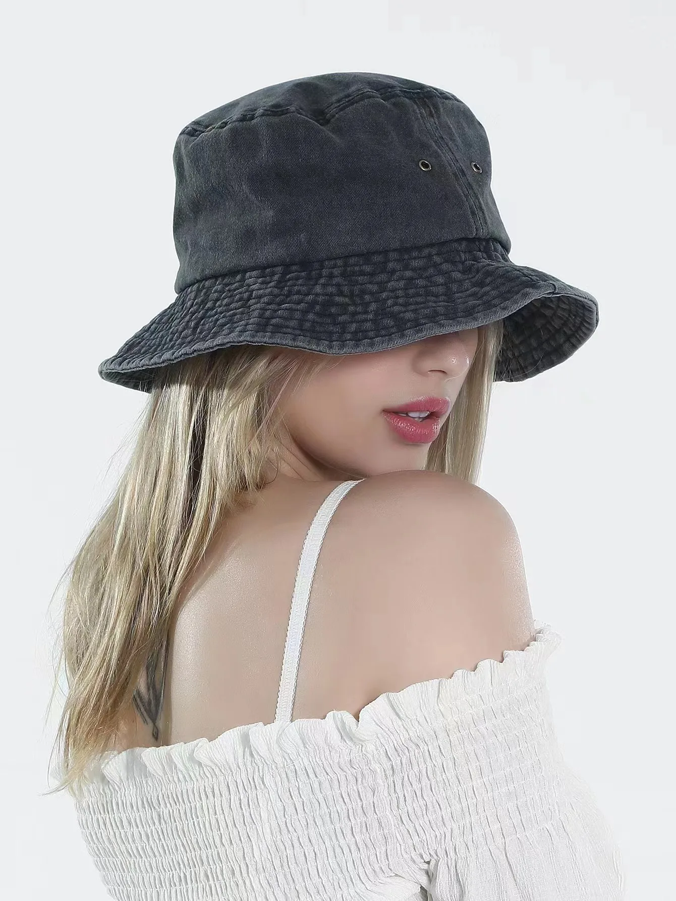 Custom Unisex Fashion design colorful blank denim bucket hat