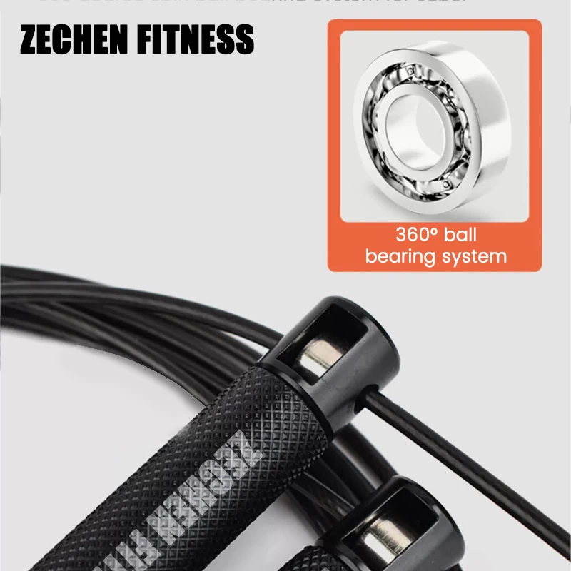 Lightweight cable and easily adjustable aluminum handle speed custom logo jump rope for Crossfit double-unders boxing fitness