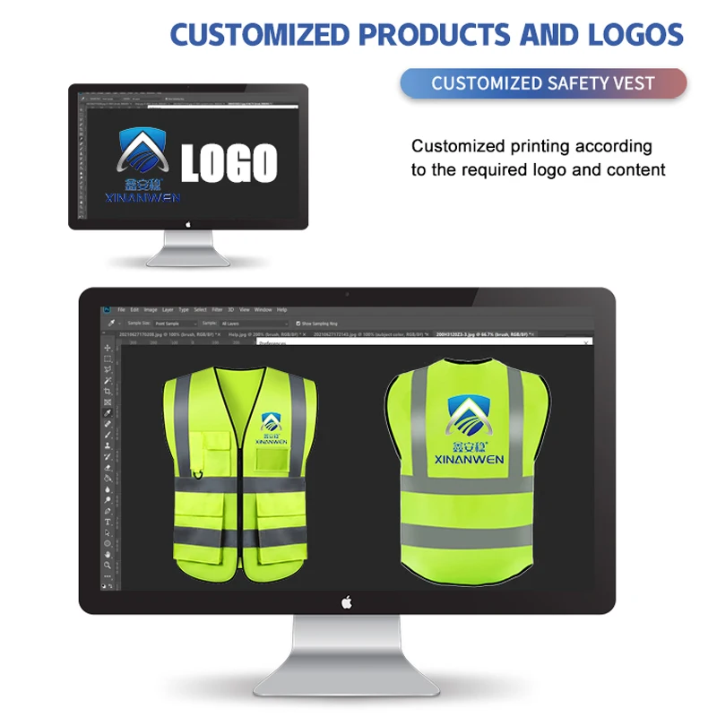 Factory Wholesale Custom Logo Worker Reflective Safety Vest Reflective Clothing Multiple Pockets Construction Security