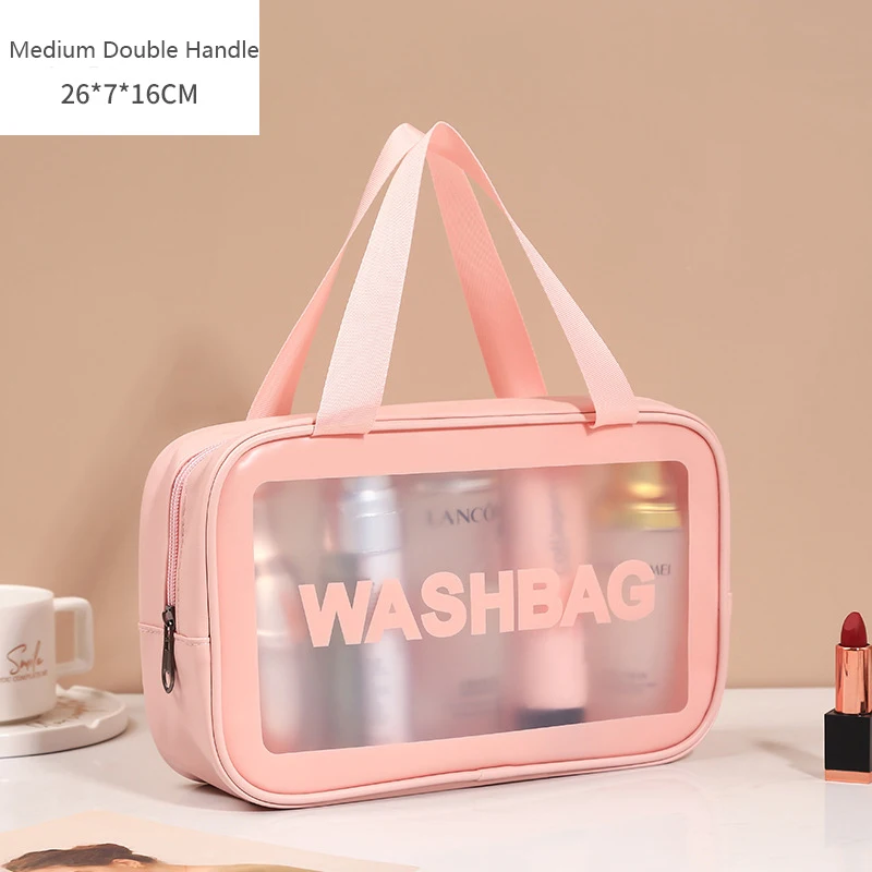 PVC Makeup bag three-piece large capacity convenient travel transparent waterproof toiletry bag