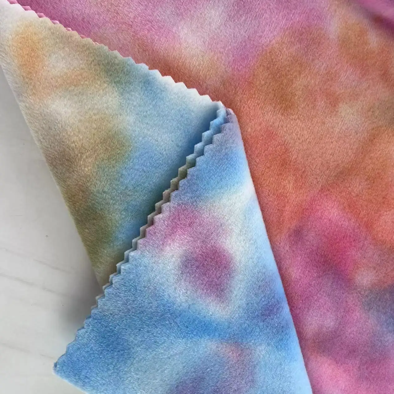 97%Polyester 3%Spandex  soft velvet tie dye