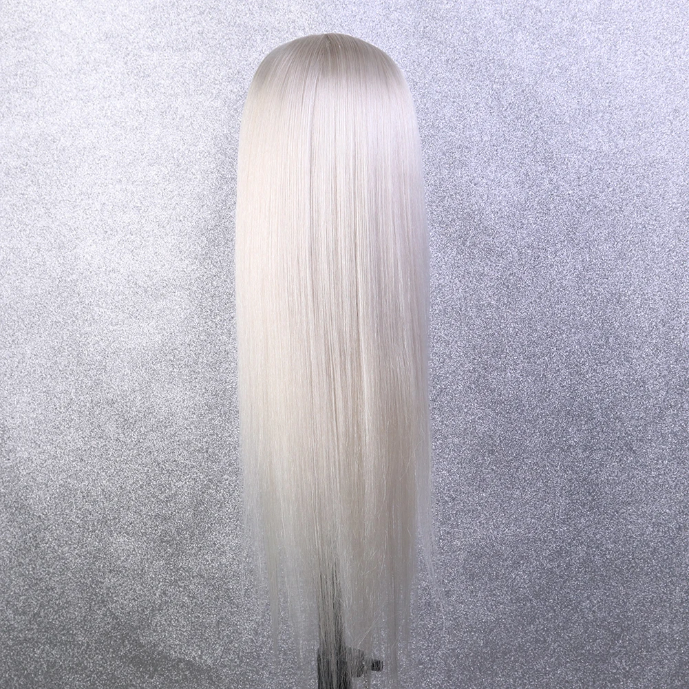 
Silver Lace Front Human Hair Wig Brazilian Virgin Long Straight White Front Lace Wig Colorful Lace Wig with Baby Hair for Woman 