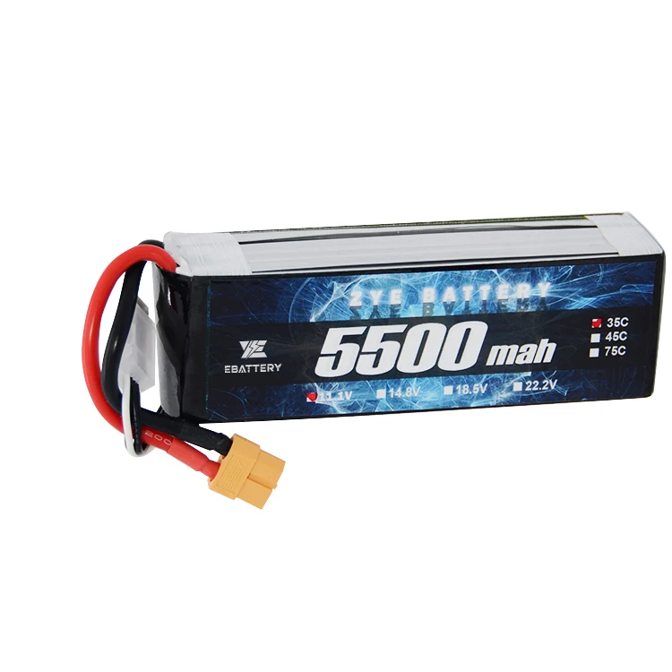 ZYE High C Rate 4S 14.8V 4500mAh / 5500mAh 50C Lipo Battery For Helicopter RC Plane Drone