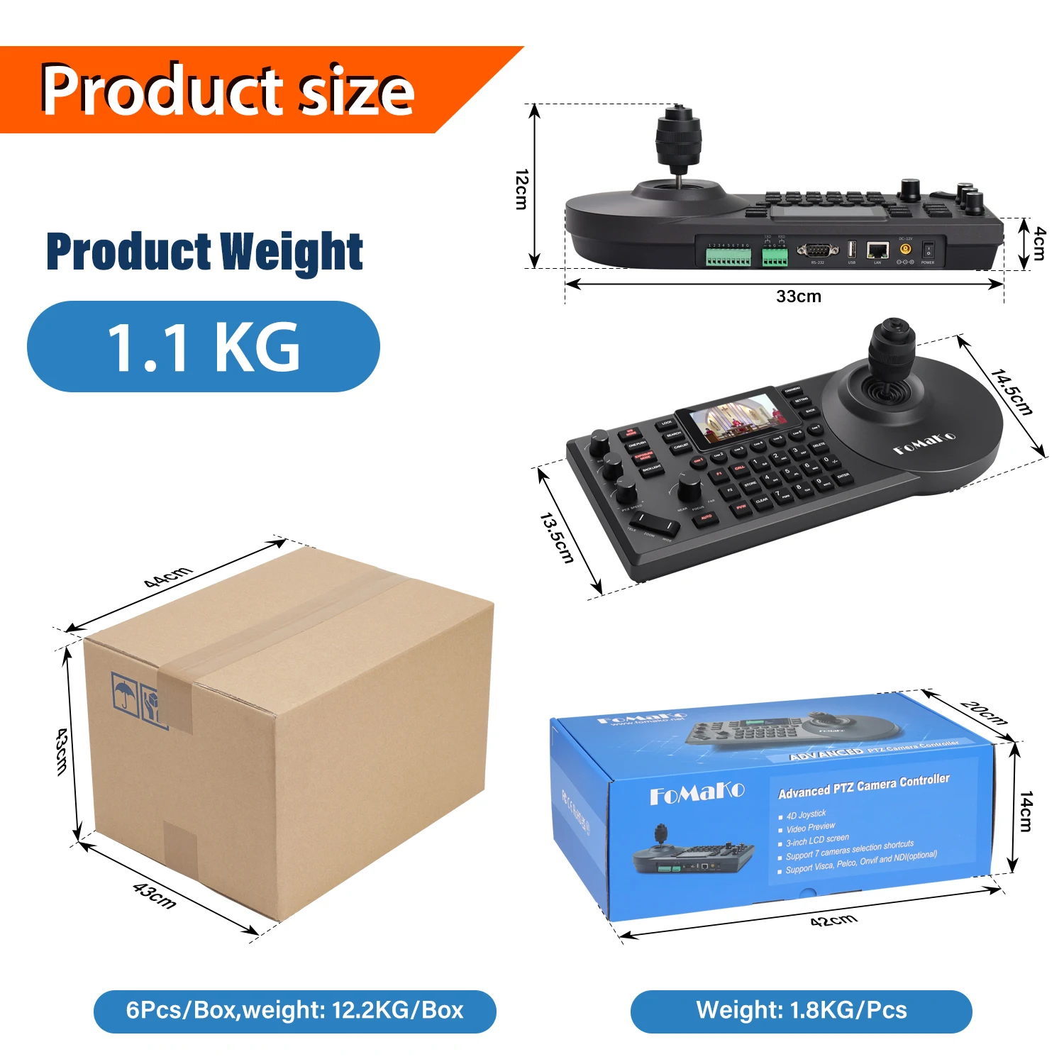 Контроллер камеры FoMaKo KC608 pro OEM ODM upto 255 шт. PTZ IP KC608pro контроллер Клавиатура
