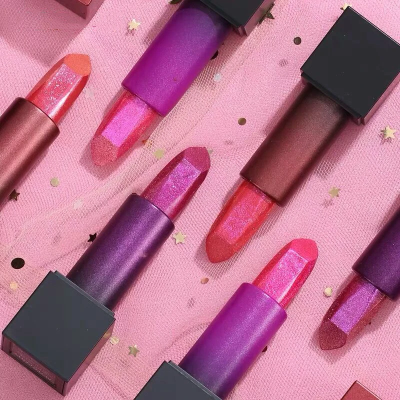 Hot Selling Makeup Pink Red Waterproof Glitter Matte Lipstick With Private Label