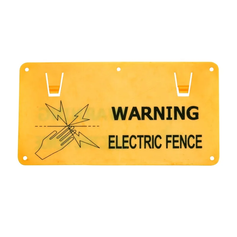 Customized plastic safety caution warning sign for electric fence energizer