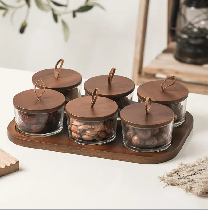 Fruit tray home snack placement living room compartment dried fruit tray tea room glass bowl snack tray